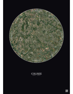 Affiche Colisee – Poster vue satellite 10km Couleur | Gravura – Fond foncé