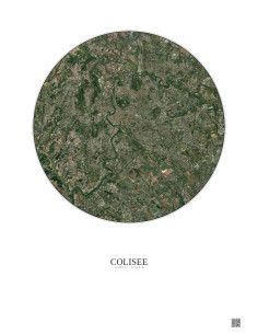Affiche Colisee – Poster vue satellite 10km Couleur | Gravura – Fond clair