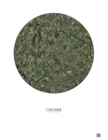 Affiche Colisee – Poster vue satellite 10km Couleur | Gravura – Fond clair
