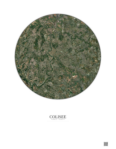 Affiche Colisee – Poster vue satellite 10km Couleur | Gravura – Fond clair