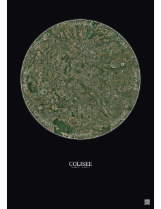 Affiche Colisee – Poster vue satellite 20km Couleur | Gravura – Fond foncé