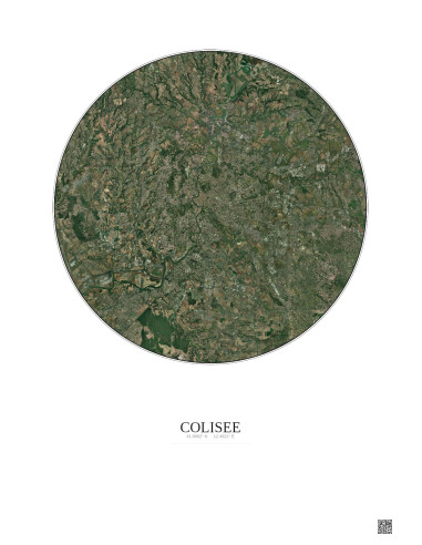 Affiche Colisee – Poster vue satellite 20km Couleur | Gravura – Fond clair