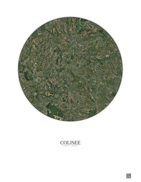 Affiche Colisee – Poster vue satellite 20km Couleur | Gravura – Fond clair