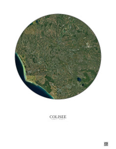 Affiche Colisee – Poster vue satellite 30km Couleur | Gravura – Fond clair