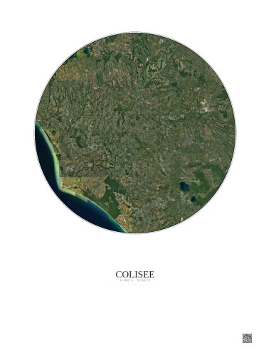 Affiche Colisee – Poster vue satellite 30km Couleur | Gravura – Fond clair