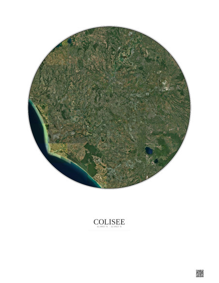 Affiche Colisee – Poster vue satellite 30km Couleur | Gravura – Fond clair