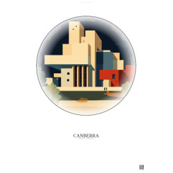Affiche Canberra – Poster illustration vintage – National Gallery Of Australia | Gravura – Fond clair