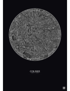 Affiche Colisee – Poster vue satellite 20km N&B | Gravura – Fond foncé
