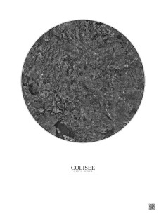 Affiche Colisee – Poster vue satellite 20km N&B | Gravura – Fond clair