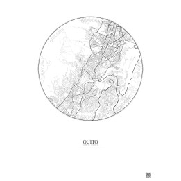 Quito City Map Poster 6km | Gravura – Light background