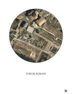 Affiche Forum Romain – Poster vue satellite 0.1km Couleur | Gravura – Fond clair