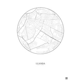 Affiche Luanda – Poster carte de ville 2.5km | Gravura – Fond clair