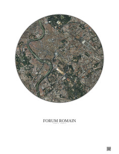 Affiche Forum Romain – Poster vue satellite 2.5km Couleur | Gravura – Fond clair