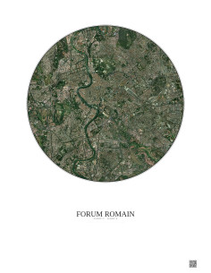 Affiche Forum Romain – Poster vue satellite 5km Couleur | Gravura – Fond clair
