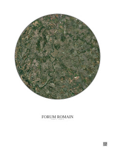 Affiche Forum Romain – Poster vue satellite 10km Couleur | Gravura – Fond clair
