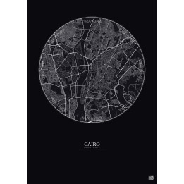 Cairo City Map Poster 6km | Gravura – Dark background