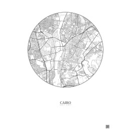 Affiche Cairo – Poster carte de ville 6km | Gravura – Fond clair