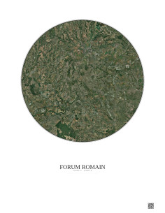 Affiche Forum Romain – Poster vue satellite 20km Couleur | Gravura – Fond clair
