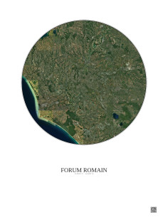 Affiche Forum Romain – Poster vue satellite 30km Couleur | Gravura – Fond clair