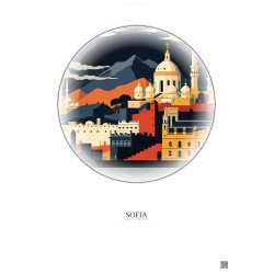 Affiche Sofia – Poster illustration vintage – Sofia | Gravura – Fond clair