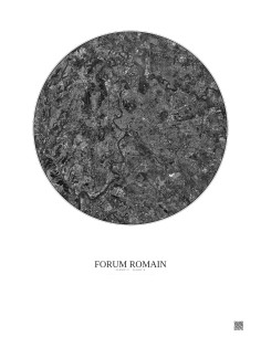 Forum Romain Satellite View Poster 10km B&W | Gravura – Light background