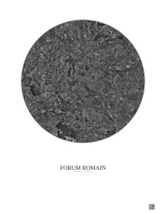 Forum Romain Satellite View Poster 20km B&W | Gravura – Light background