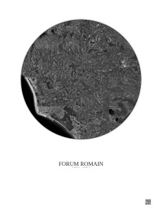 Affiche Forum Romain – Poster vue satellite 30km N&B | Gravura – Fond clair