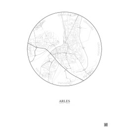 Arles City Map Poster 2.5km | Gravura – Light background