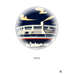 Affiche Minsk – Poster illustration vintage – Minsk Arena | Gravura – Fond clair