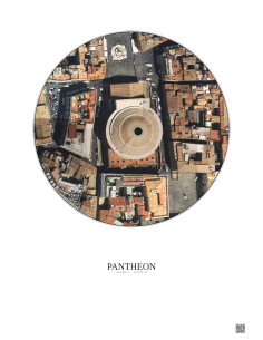 Affiche Pantheon – Poster vue satellite 0.1km Couleur | Gravura – Fond clair