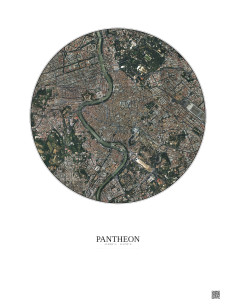 Affiche Pantheon – Poster vue satellite 2.5km Couleur | Gravura – Fond clair