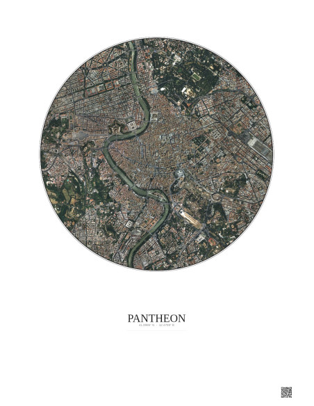 Affiche Pantheon – Poster vue satellite 2.5km Couleur | Gravura – Fond clair