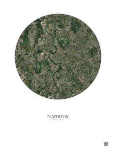 Affiche Pantheon – Poster vue satellite 5km Couleur | Gravura – Fond clair