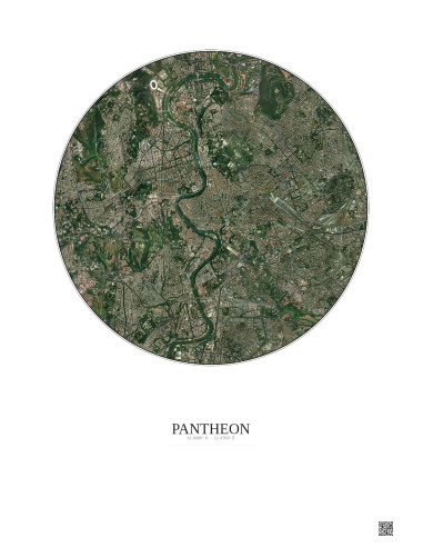 Pantheon Satellite View Poster 5km Color | Gravura – Light background