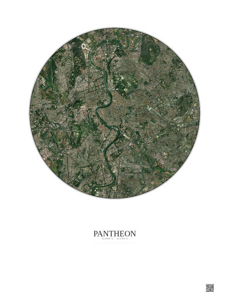 Pantheon Satellite View Poster 5km Color | Gravura – Light background