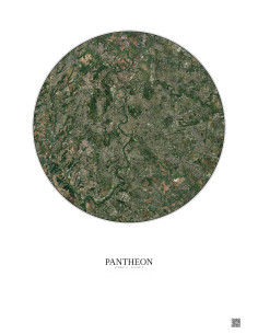 Affiche Pantheon – Poster vue satellite 10km Couleur | Gravura – Fond clair