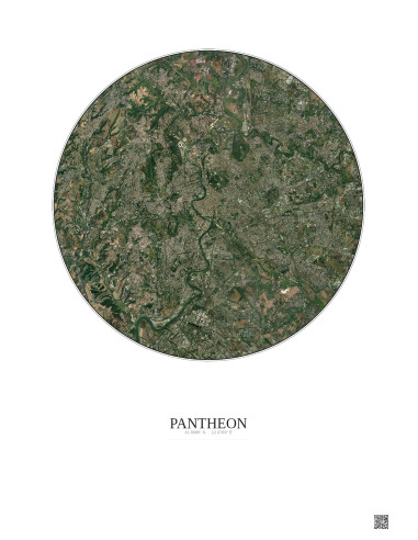 Affiche Pantheon – Poster vue satellite 10km Couleur | Gravura – Fond clair