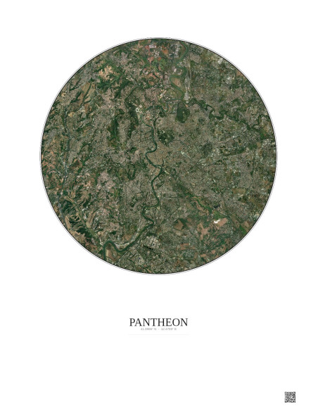 Affiche Pantheon – Poster vue satellite 10km Couleur | Gravura – Fond clair