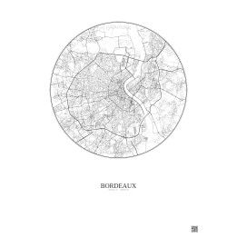 Bordeaux City Map Poster 10km | Gravura – Light background