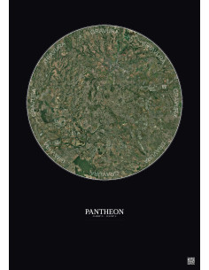 Affiche Pantheon – Poster vue satellite 20km Couleur | Gravura – Fond foncé