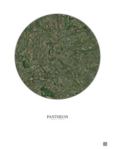 Affiche Pantheon – Poster vue satellite 20km Couleur | Gravura – Fond clair