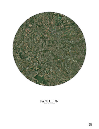 Pantheon Satellite View Poster 20km Color | Gravura – Light background