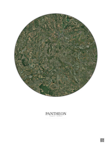 Pantheon Satellite View Poster 20km Color | Gravura – Light background
