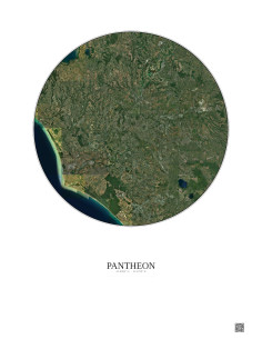 Affiche Pantheon – Poster vue satellite 30km Couleur | Gravura – Fond clair