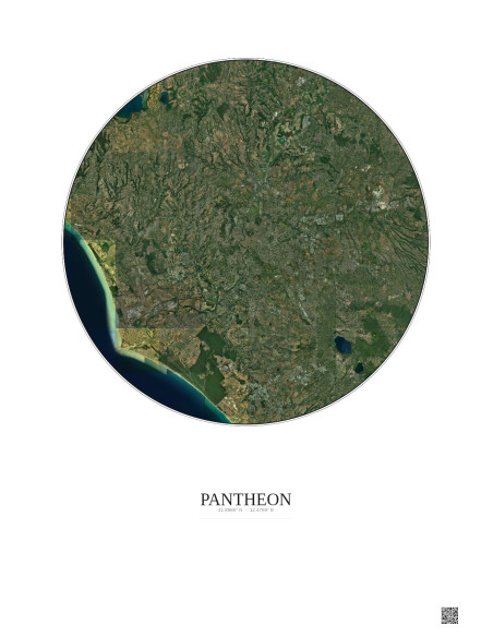 Affiche Pantheon – Poster vue satellite 30km Couleur | Gravura – Fond clair