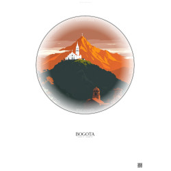 Affiche Bogota – Poster illustration vintage – Most Iconic Landmark Of Bogota | Gravura – Fond clair
