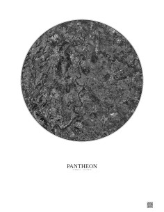 Affiche Pantheon – Poster vue satellite 10km N&B | Gravura – Fond clair