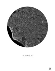 Affiche Pantheon – Poster vue satellite 30km N&B | Gravura – Fond clair