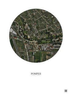 Affiche Pompeii – Poster vue satellite 0.5km Couleur | Gravura – Fond clair