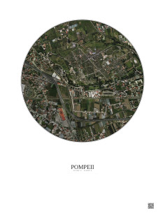 Affiche Pompeii – Poster vue satellite 1km Couleur | Gravura – Fond clair